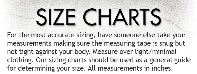 Castle X Jacket Size Chart