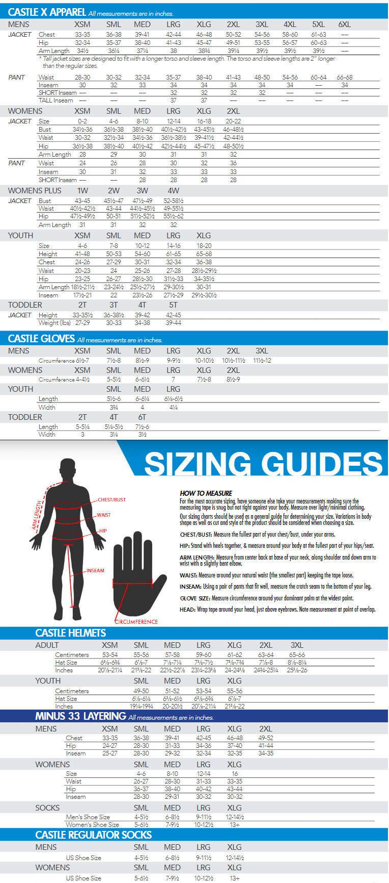 Medium Jacket Size Chart