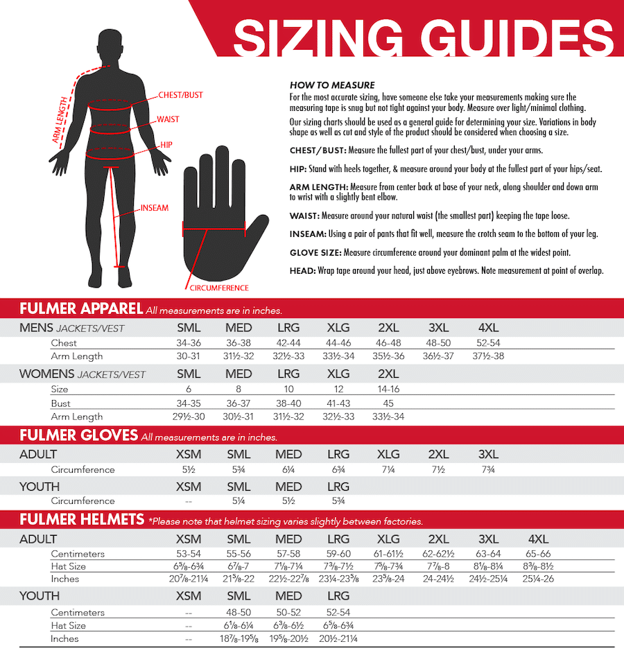 Castle X Helmet Size Chart