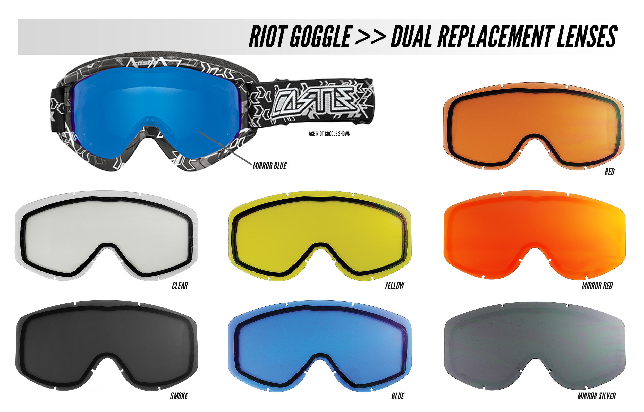 Mirrored Riot Snow Goggle Replacement Lenses • Castle Snow Gear