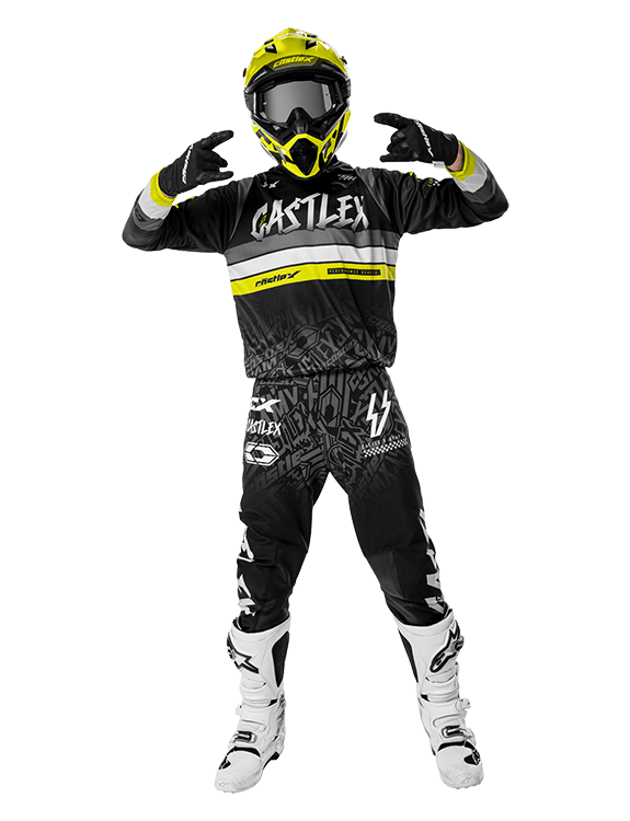 R1MX Jersey in Black/Charcoal/Lime • Castle X
