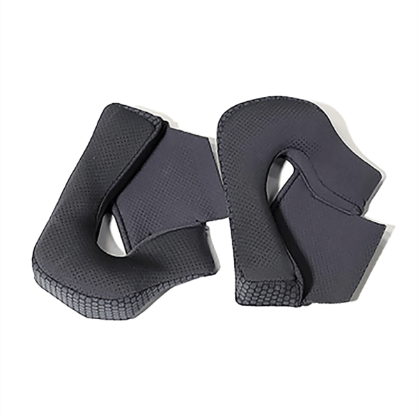 Two CX935 Cheek Pads in black are displayed against a white background. These ergonomic headrest pads feature a padded, textured surface for enhanced comfort and fit, with a distinct cut-out in the middle to accommodate the user's head while using a virtual reality headset.