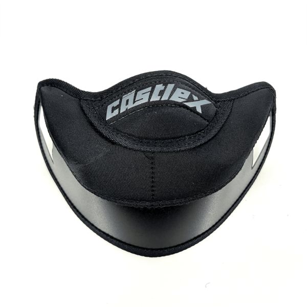 A black protective mask with the brand name "castlex" printed in gray on the front. The mask has a structured, curved design with ear loops, offering full coverage for the lower face.