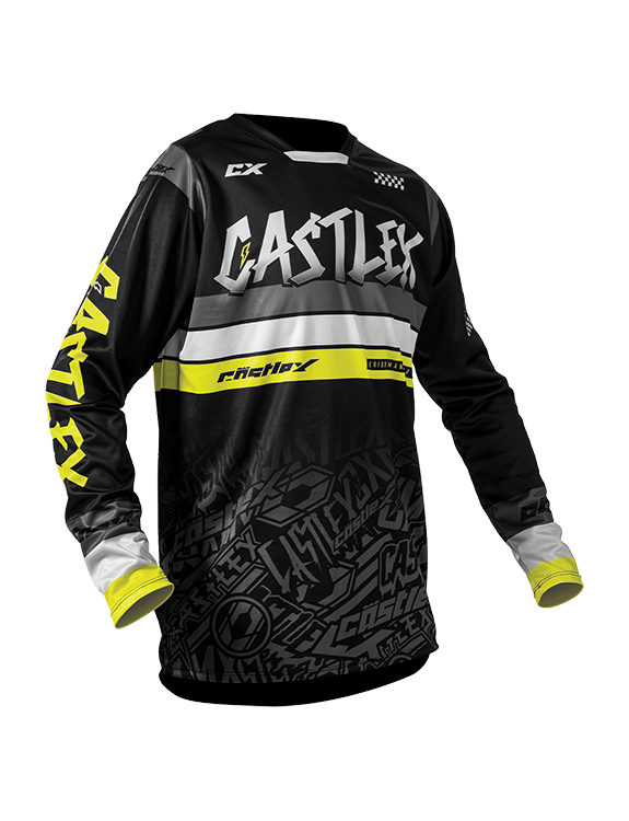 R1MX Jersey in Black/Charcoal/Lime • Castle X