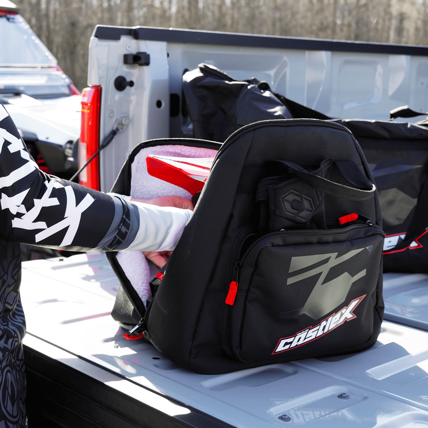 thumbnail image 2 of Bike It Motorcycle Helmet Bag – Fleece Lined, Holds 3 Full Face Or MX Helmets 2 of 5
