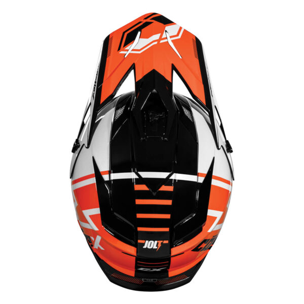 A CX200 JOLT MX HELMET in black and orange.