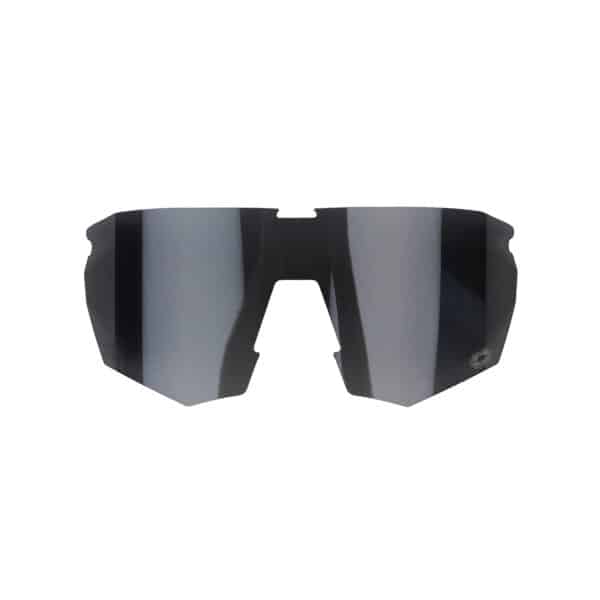 A pair of Connekt Smart Sunglasses, featuring detached, dark-tinted angular lenses without a frame, displayed against a plain white background.