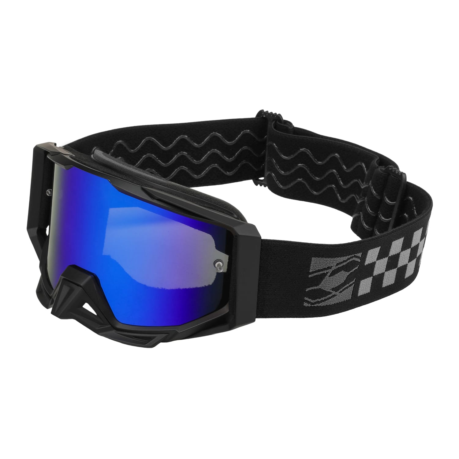 Matte Black W/Mirror Blue Lens